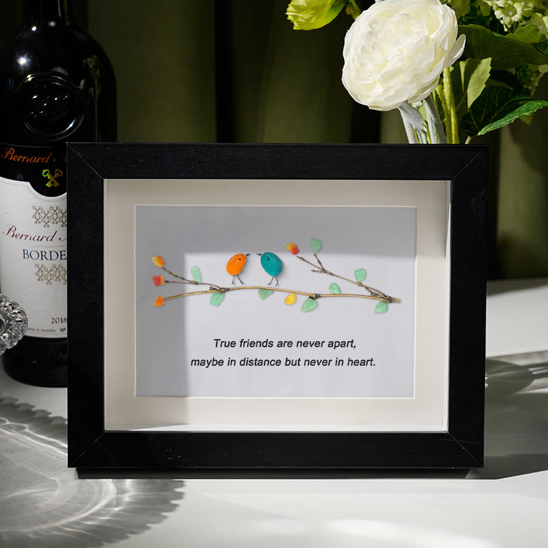 True Friends Quote With Birds Sea Glass Framed Art - Black - 6" X 8" - image 6