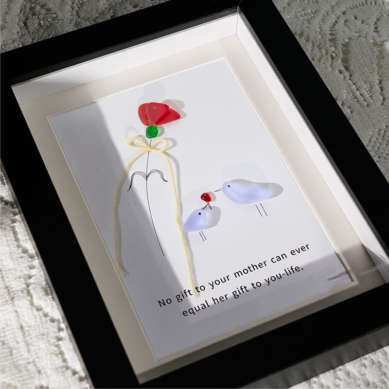 Flower For Mom Sea Glass Framed Art - image 3