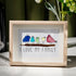 I Love My Family Bird Sea Glass Framed Art - Oak - 6" X 8" - image 4
