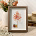 Autumn Quotes Fall Leaves Pumpkin Sea Glass Framed Art - Walnut Brown - 8" X 6" - image 0