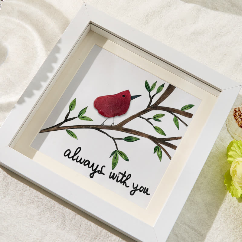 Always With You Cardinal Bird Sea Glass Framed Art - image 2