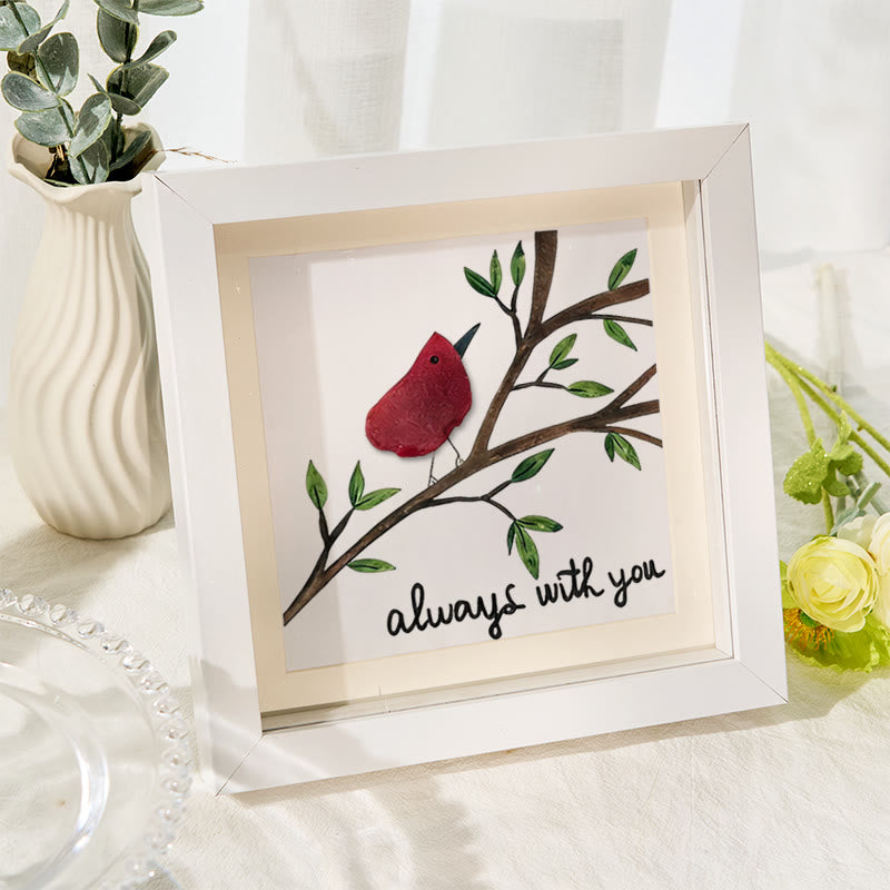 Always With You Cardinal Bird Sea Glass Framed Art - image 1