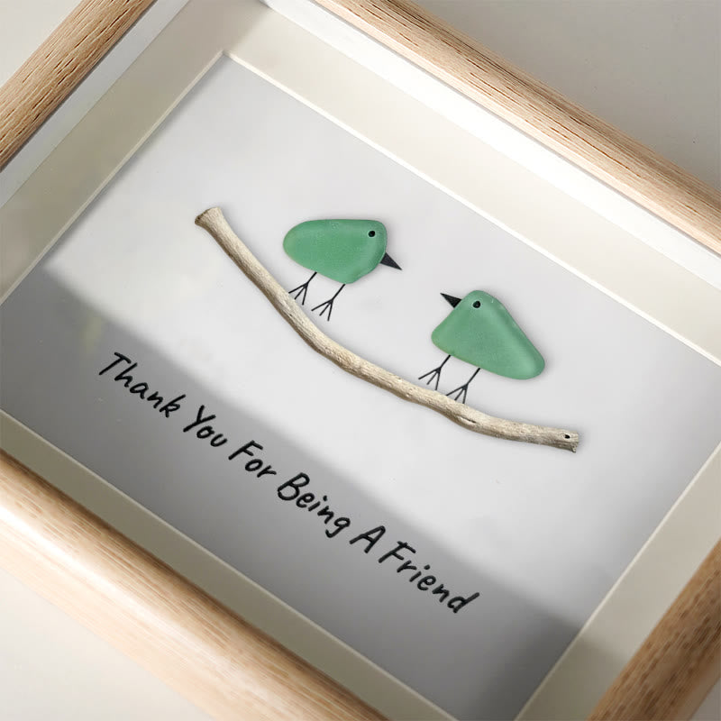 Thank You For Being A Friend Friendship Gift Sea Glass Framed Art - image 2