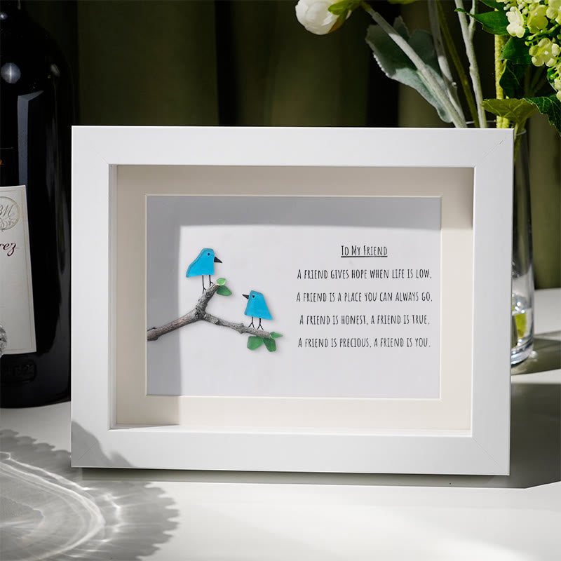 Friendship Poem To My Friend Sea Glass Framed Art - White - 6" X 8" - image 6