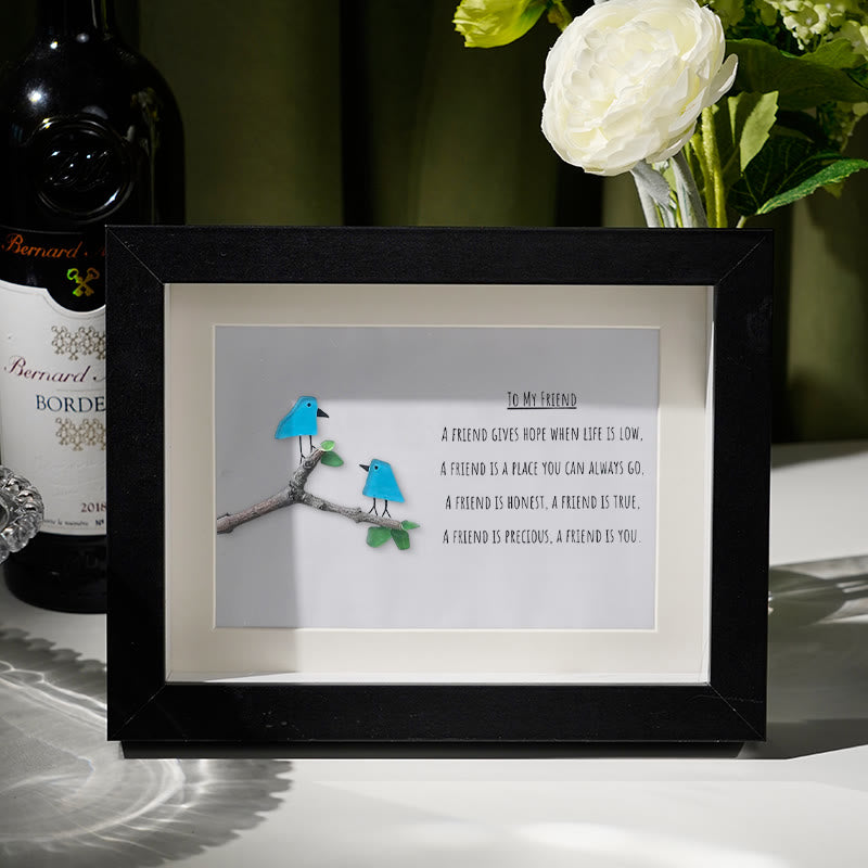 Friendship Poem To My Friend Sea Glass Framed Art - Black - 6" X 8" - image 5
