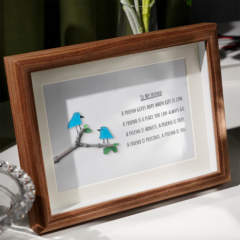 Friendship Poem To My Friend Sea Glass Framed Art - image 1