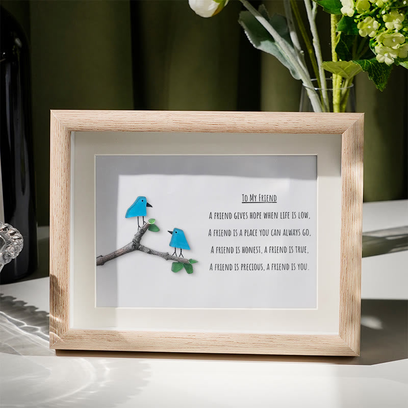 Friendship Poem To My Friend Sea Glass Framed Art - Oak - 6" X 8" - image 4