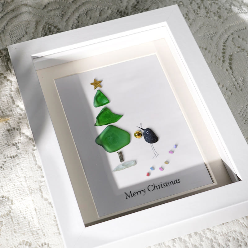 Christmas Tree Sea Glass Framed Art - image 2
