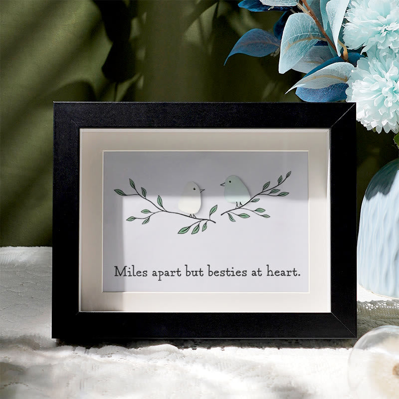 Best Friends Gift Sea Glass Framed Art - Black - 6" X 8" - image 5
