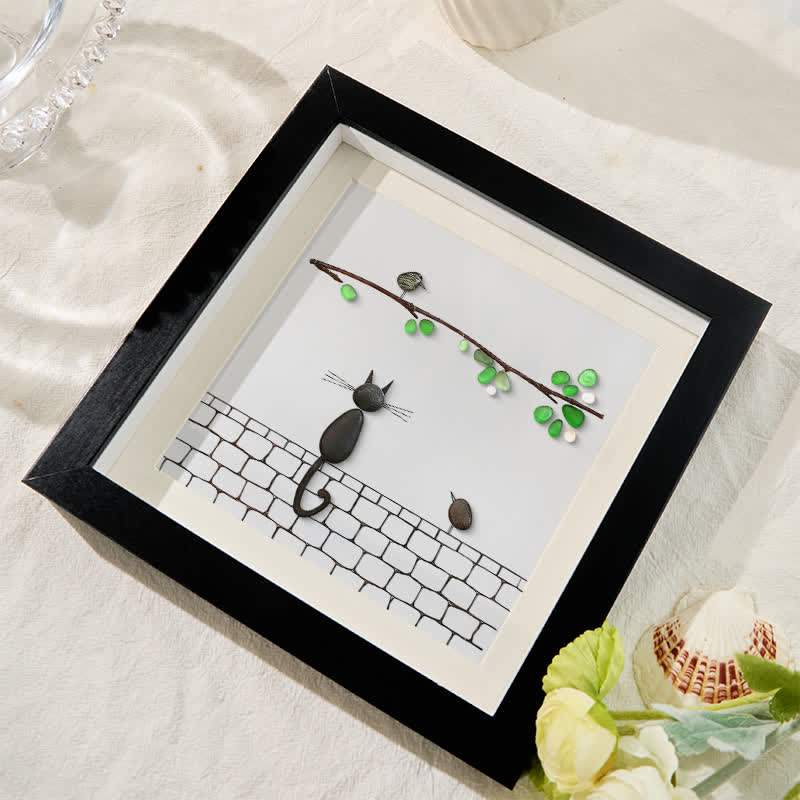 Cat Sea Glass Framed Art - image 2