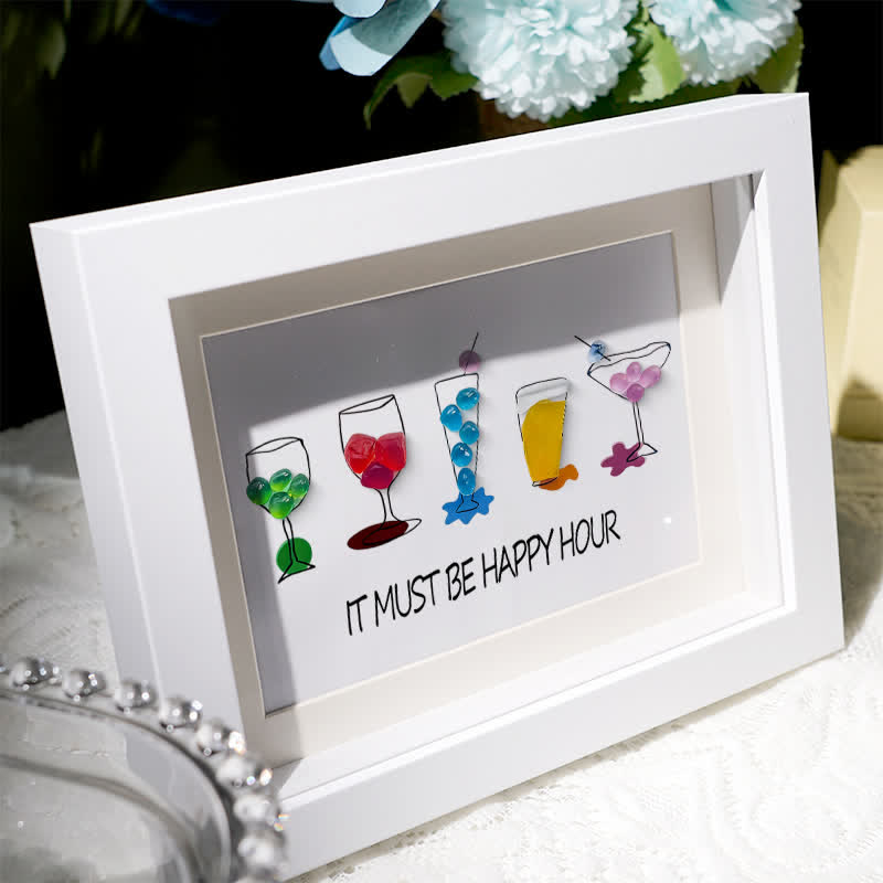 Cocktail Parties Happy Hour Sea Glass Framed Art - image 2