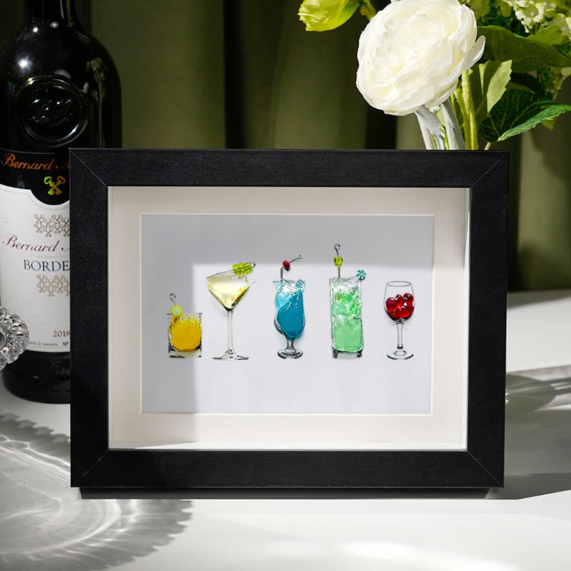 Cocktail Theme Sea Glass Framed Art - Black - 6" X 8" - image 4