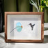Mini Hummingbird And Flower Sea Glass Framed Art - Walnut Brown - 6" X 8" - image 6