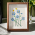 Forget Me Not Flower And Birds Sea Glass Framed Art - Walnut Brown - 8" X 6" - image 5