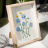 Forget Me Not Flower And Birds Sea Glass Framed Art - image 2