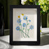 Forget Me Not Flower And Birds Sea Glass Framed Art - Black - 8" X 6" - image 6