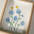 Forget Me Not Flower And Birds Sea Glass Framed Art - image 3