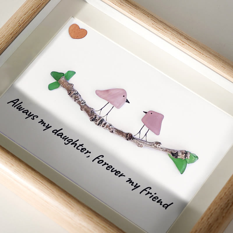 Always My Daughter Forever My Friend Sea Glass Framed Art - image 2