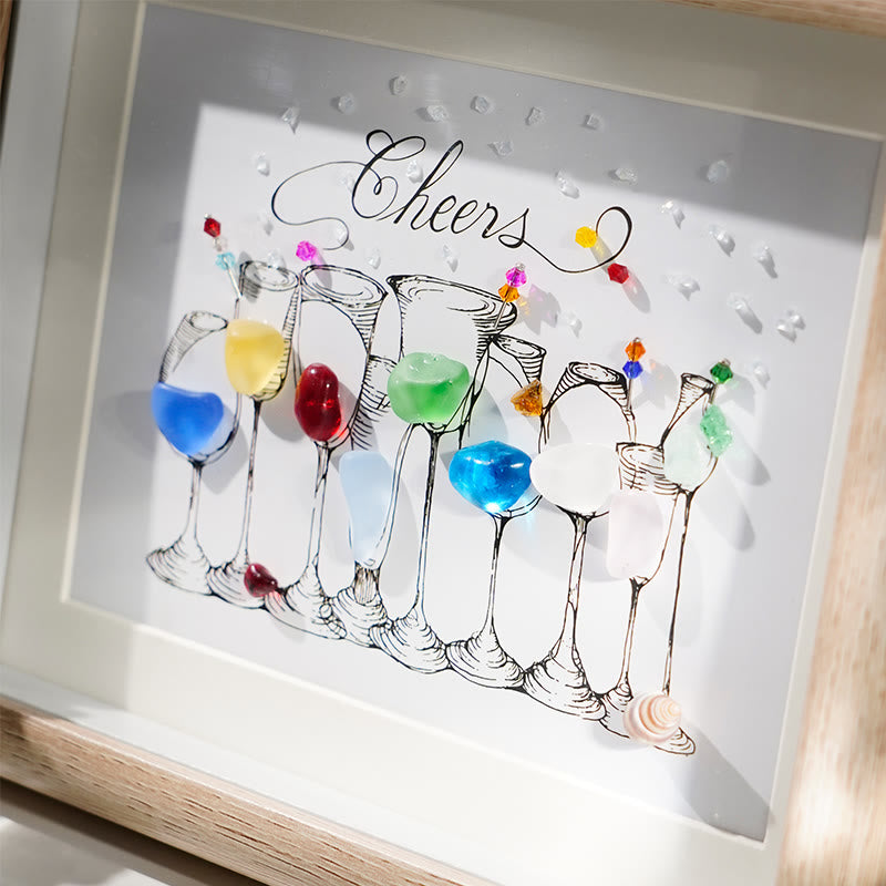 Cocktail Party Sea Glass Framed Art - image 4
