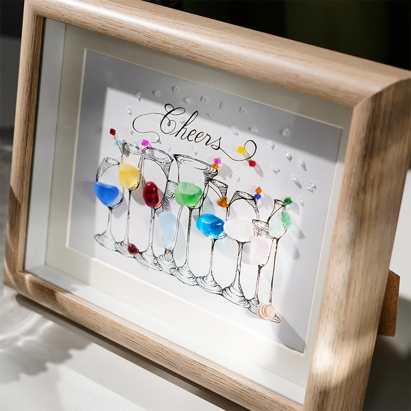 Cocktail Party Sea Glass Framed Art - image 3