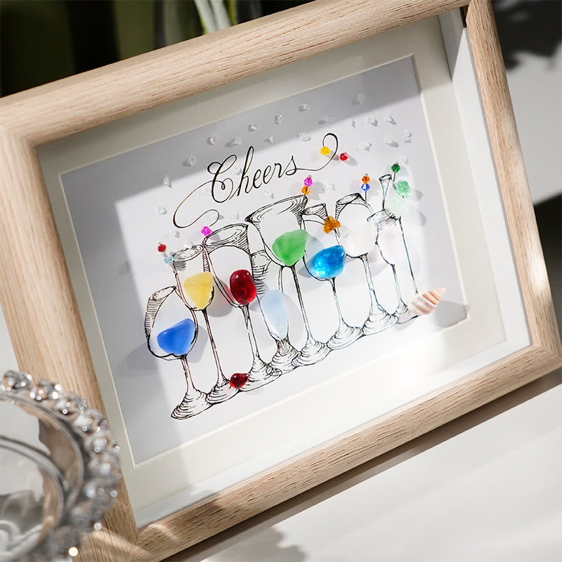 Cocktail Party Sea Glass Framed Art - image 2