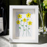 Handcrafted Yellow Flower Sea Glass Framed Art - White - 8" X 6" - image 1