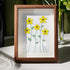 Handcrafted Yellow Flower Sea Glass Framed Art - Walnut Brown - 8" X 6" - image 7