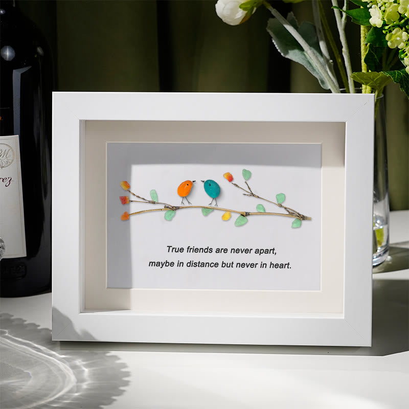 True Friends Quote With Birds Sea Glass Framed Art - White - 6" X 8" - image 7