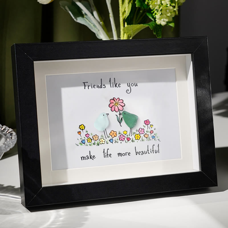 Friends Like You Make Life More Beautiful Sea Glass Framed Art - image 2