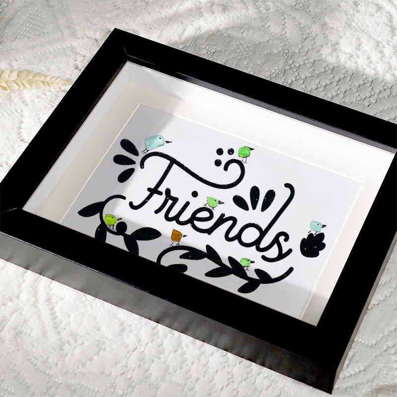 Bird Friends Sea Glass Framed Art - image 3