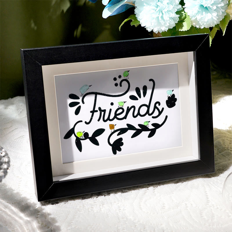 Bird Friends Sea Glass Framed Art - image 2