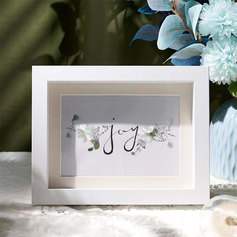 Let There Be Joy Sea Glass Framed Art - White - 6" X 8" - image 7