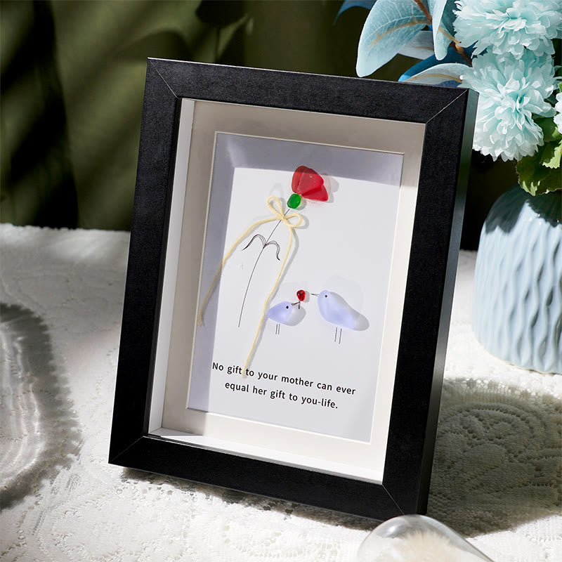 Flower For Mom Sea Glass Framed Art - image 2