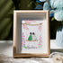 Bestie Sitting On The Swing Around Blossom Flower Sea Glass Framed Art - Oak - 8" X 6" - image 6