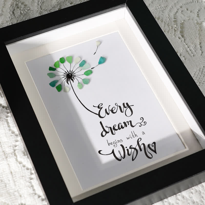 Every Dream Begins With A Wish Sea Glass Framed Art - image 3