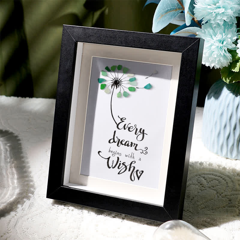 Every Dream Begins With A Wish Sea Glass Framed Art - image 2