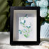 Green And White Fresh Flower Sea Glass Framed Art - Black - 8" X 6" - image 1