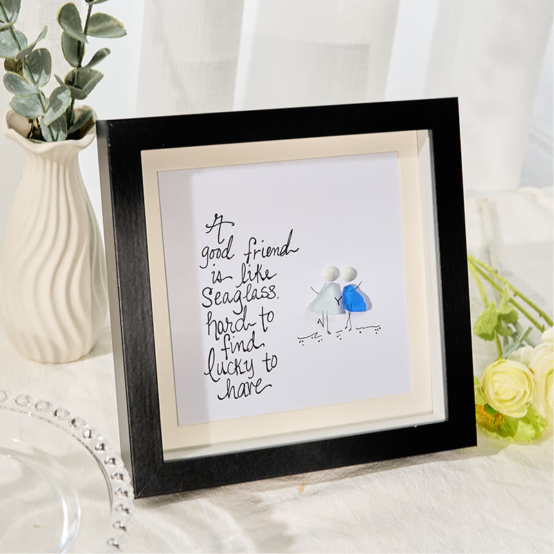Friendship Quote Good Friend Is Like Sea Glass Framed Art - image 2