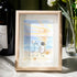 Proposal Engagement Couple Sea Glass Framed Art - Sunset - Oak - 8" X 6" - image 10