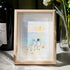 Proposal Engagement Couple Sea Glass Framed Art - Sunrise - Oak - 8" X 6" - image 5