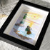 Couple Lighthouse Sunset Sea Glass Framed Art - image 3