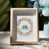Birds On The Swing Sea Glass Framed Art - Oak - 8" X 6" - image 1