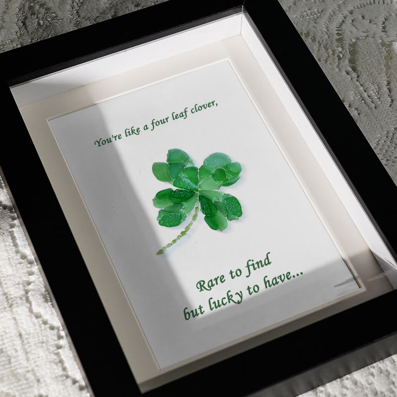You Are My Four Leaf Clover Sea Glass Framed Art - image 3