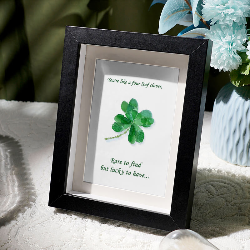 You Are My Four Leaf Clover Sea Glass Framed Art - image 2