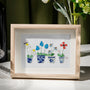 Handmade Flowers Butterfly Sea Glass Framed Art - Oak - 6" X 8" - image 1