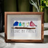 I Love My Family Bird Sea Glass Framed Art - Walnut Brown - 6" X 8" - image 1