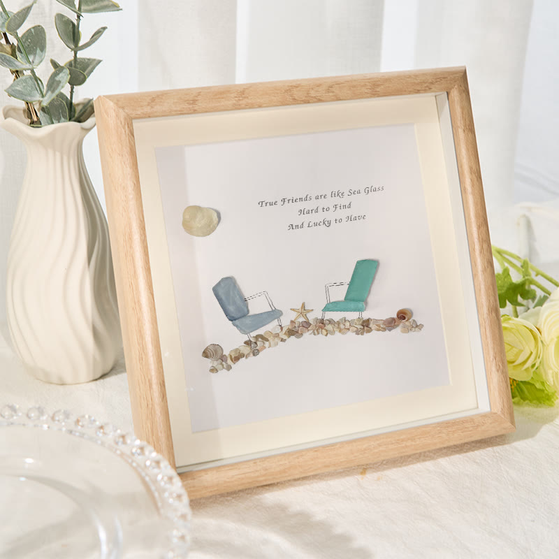Beach Chairs Friends Sea Glass Framed Art - image 2