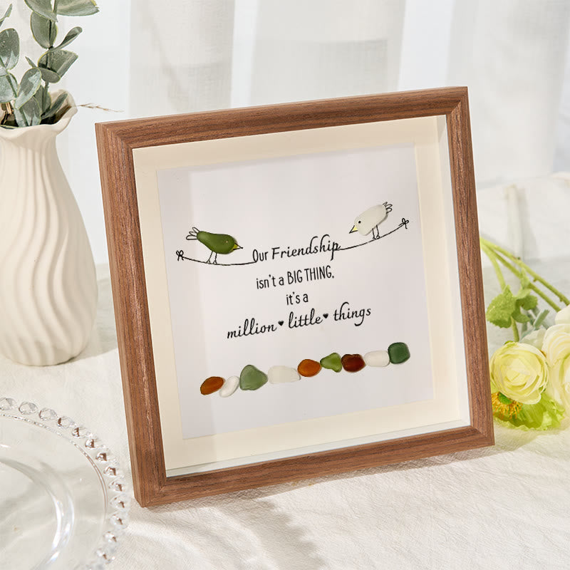 Our Friendship Is A Million Little Things Sea Glass Framed Art - image 2