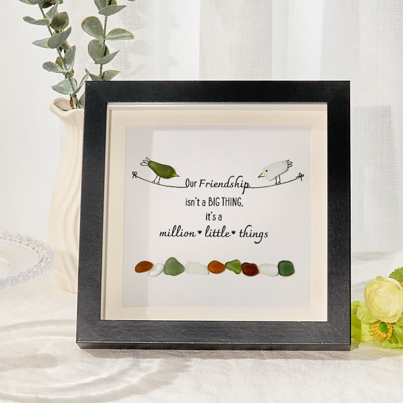 Our Friendship Is A Million Little Things Sea Glass Framed Art - Black - 8" X 8" - image 6