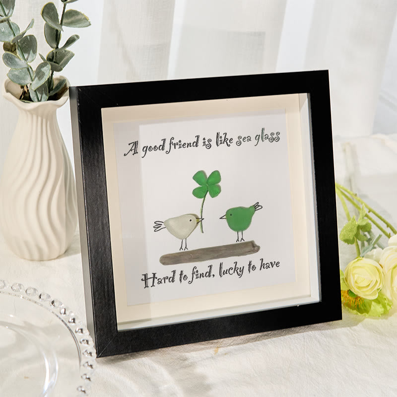 Four-leaf Clover Friendship Sea Glass Framed Art - image 2
